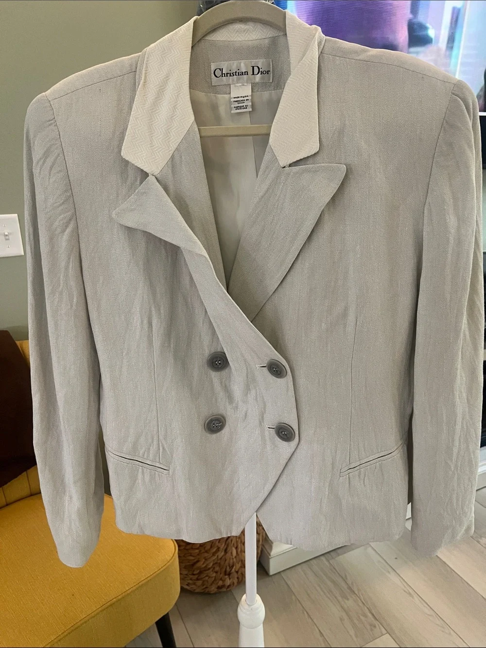 Dior Double-Breasted Cream Blazer Vintage piece - Picture 1 of 12